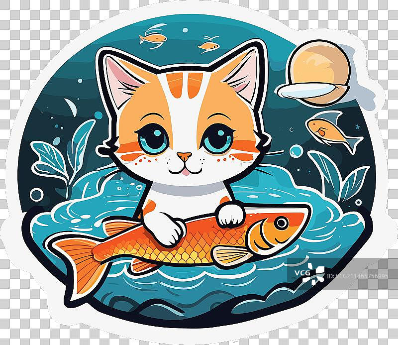 猫咪日横幅 - 可爱的卡通猫咪图片素材