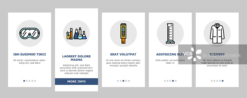 化学工程师研究引导图标集图片素材