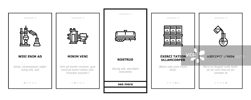 化学工程师研究引导图标集图片素材