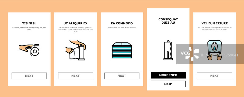厨房用纸巾卷轴引导页图标图片素材