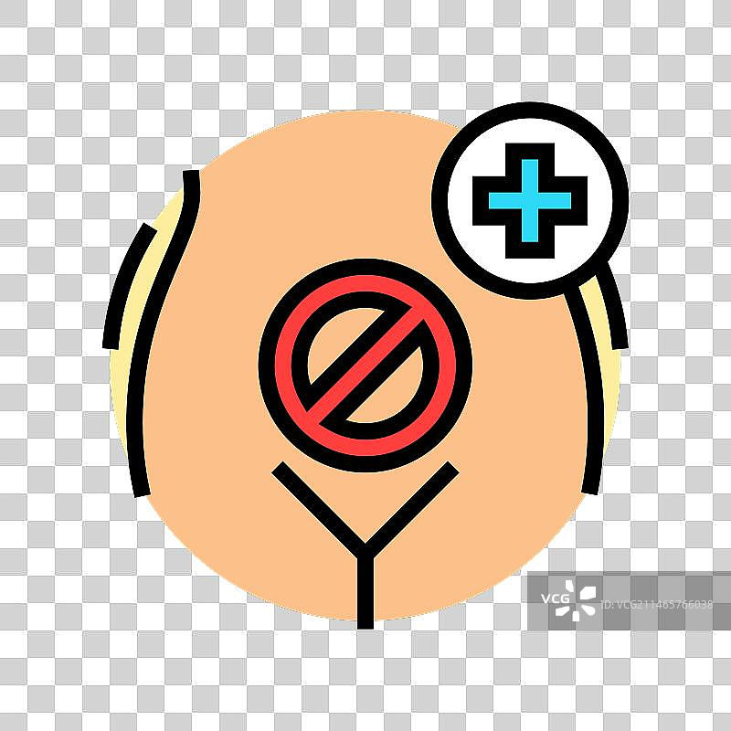 不孕不育治疗妇科医生彩色图标图片素材