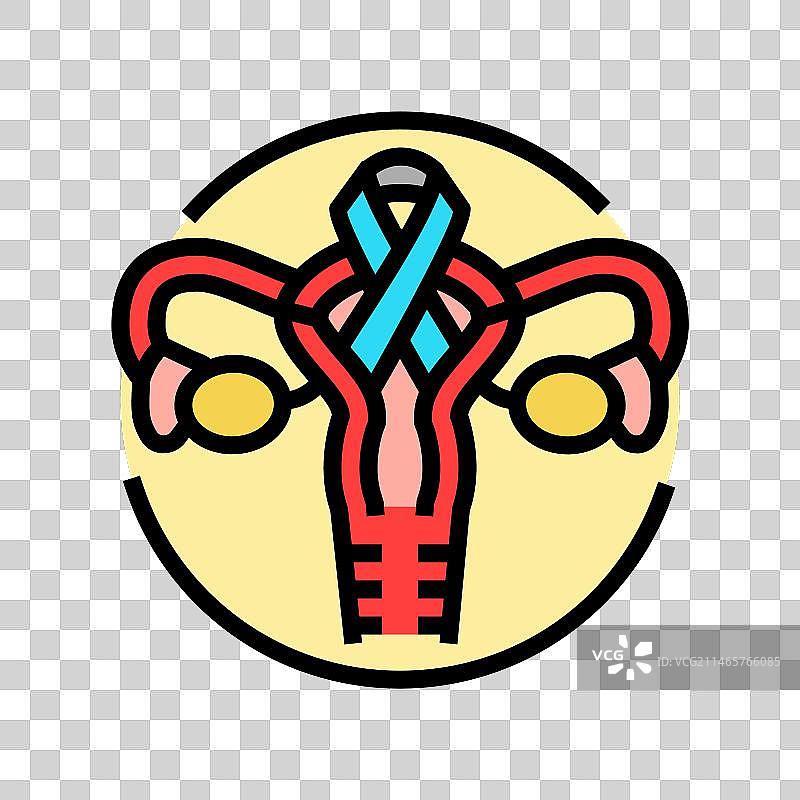 宫颈健康妇科医生彩色图标图片素材