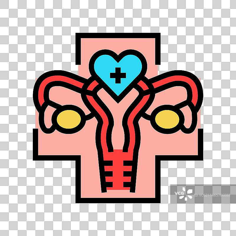 生殖健康妇科彩色图标图片素材