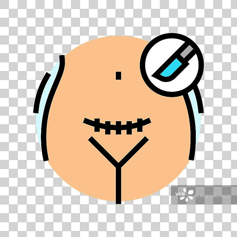 剖腹产妇科医生彩色图标图片素材