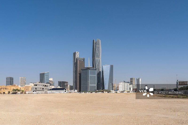 沙特阿拉伯利雅得阿卜杜拉国王金融区（KAFD）城市天际线图片素材