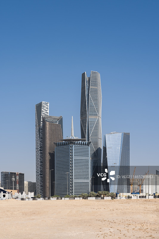 沙特阿拉伯利雅得阿卜杜拉国王金融区（KAFD）城市天际线图片素材
