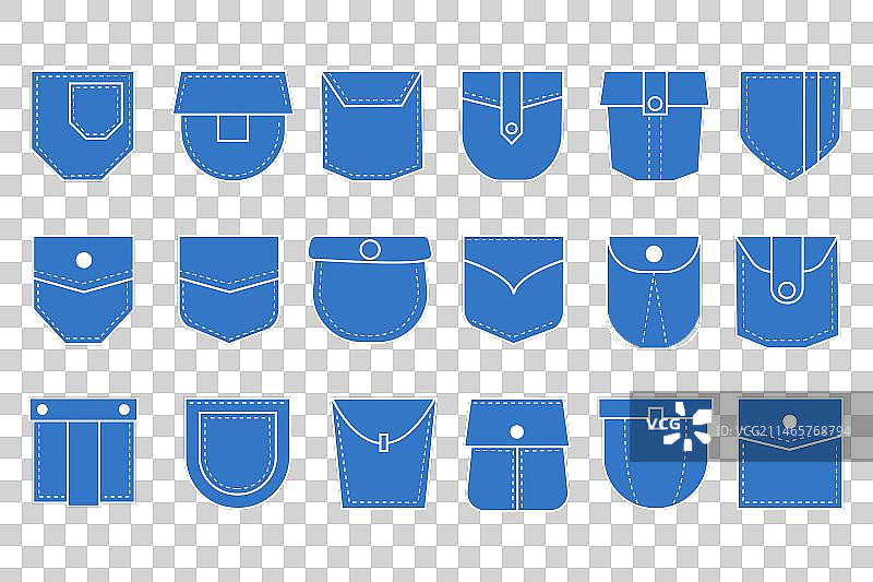 口袋线性图标服装袋子T恤形状图片素材