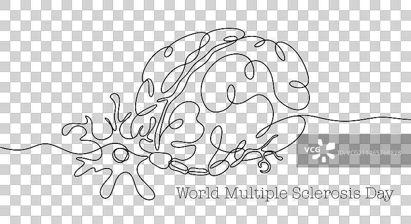 脑神经元硬化单线图图片素材