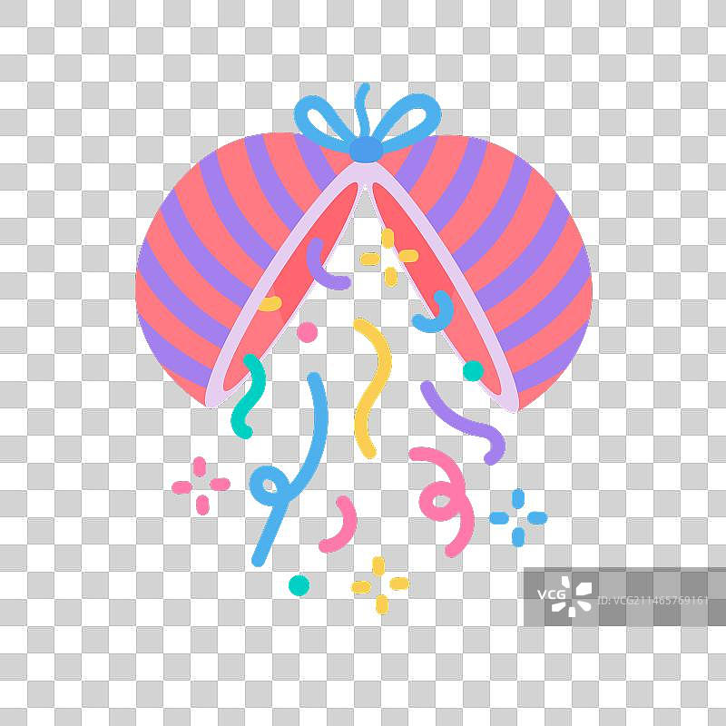 派对中爆炸的纸球和五彩纸屑图片素材