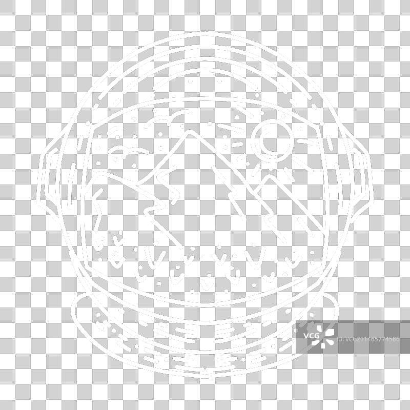 宇宙飞船单线山峰复古徽章图片素材