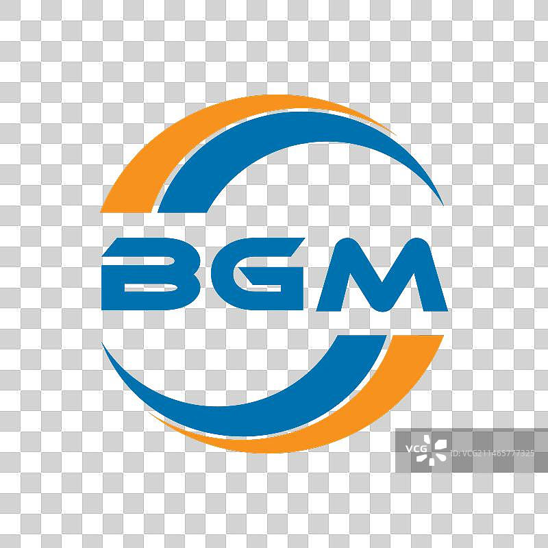 白色背景上的BGM字母标志设计图片素材