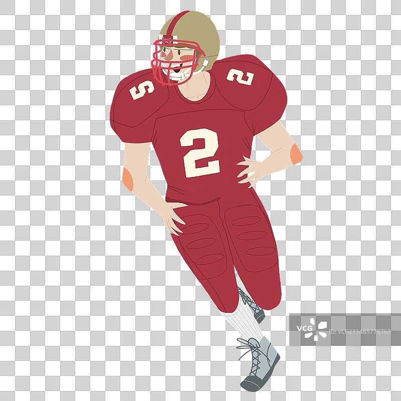 扁平风格 橄榄球赛 一个奔跑的运动员图片素材