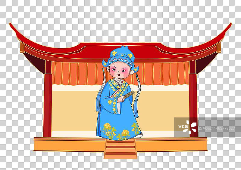 梨园戏人物在戏台上图片素材