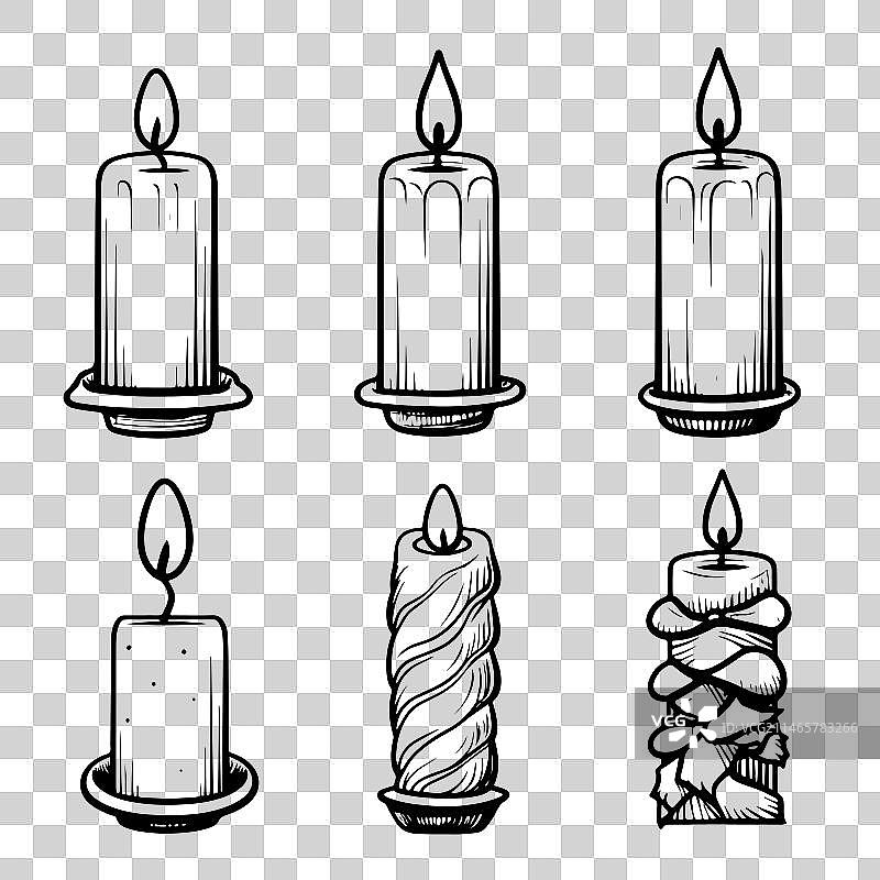 节日手绘蜡烛图案图片素材