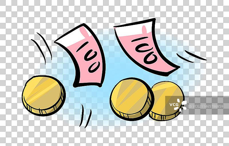 纸币与金币图片素材