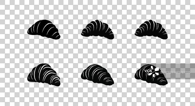 面包店早餐可颂面包图标图片素材