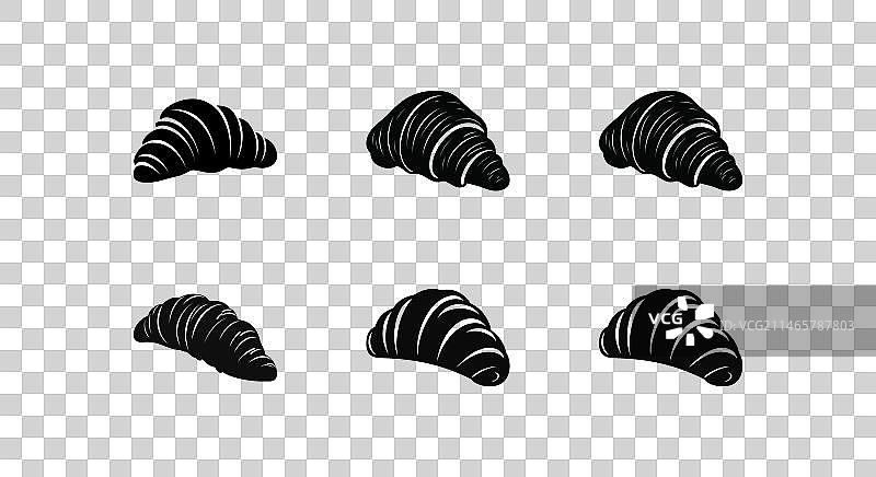 含牛角包符号的糕点合集图标包图片素材