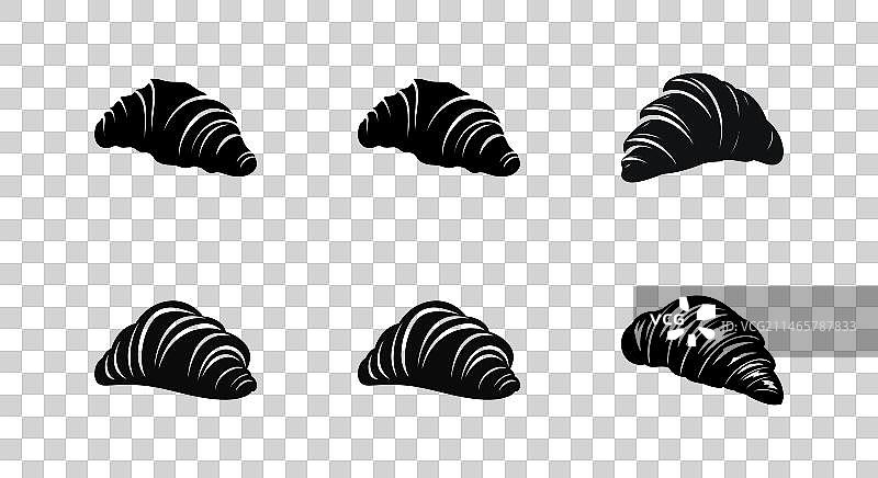 庆祝羊角面包的面包师天堂图标集图片素材