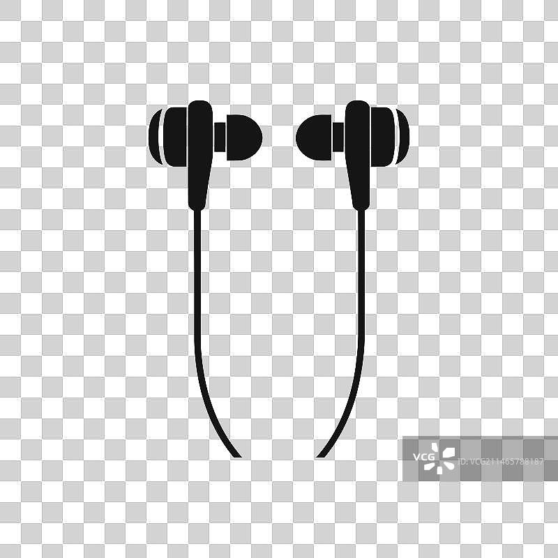 个人音频有线耳机媒体图标集图片素材