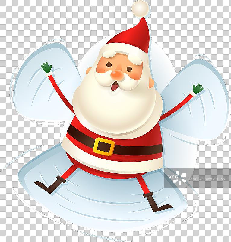 圣诞老人制作雪天使图片素材