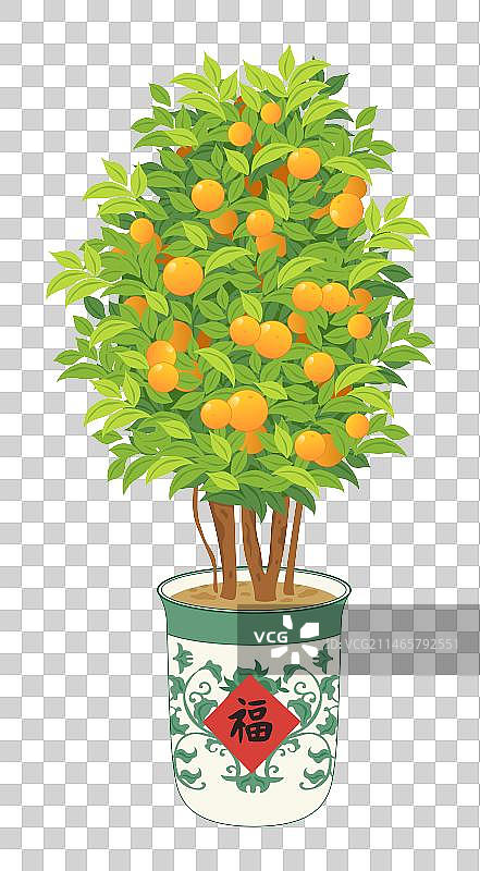 新年春节年俗福字金桔矢量元素图片素材