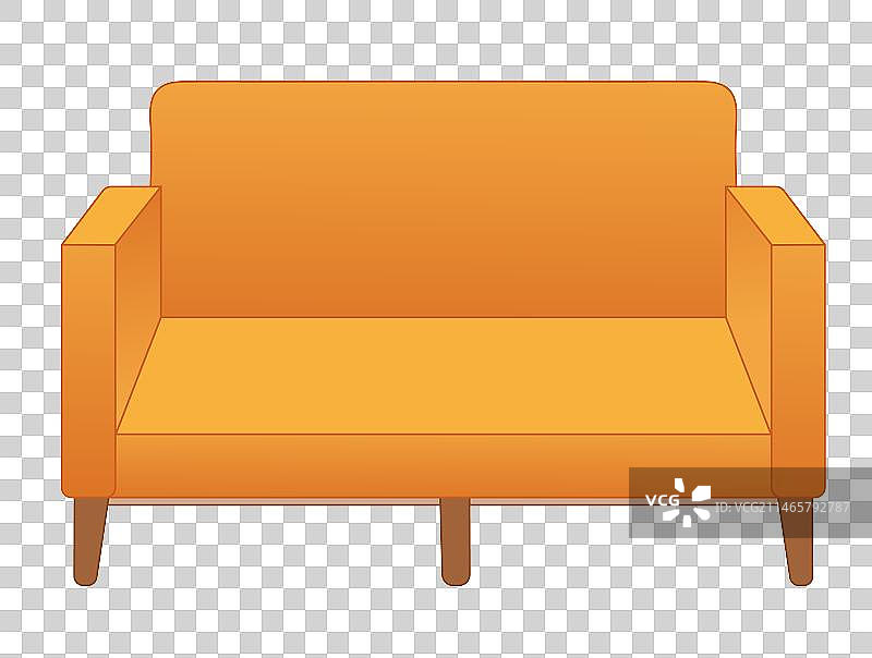 橙色黄色沙发矢量元素图片素材