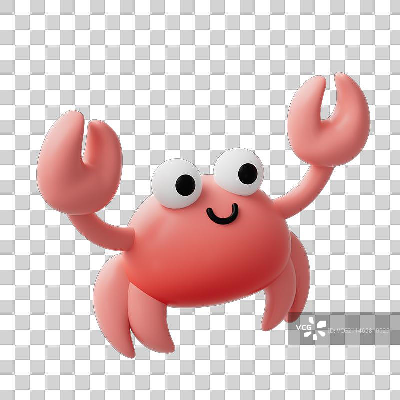 3D卡通螃蟹图片素材
