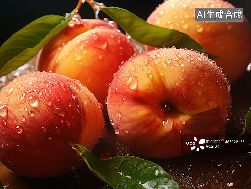 【AI数字艺术】湿苹果特写镜头图片素材