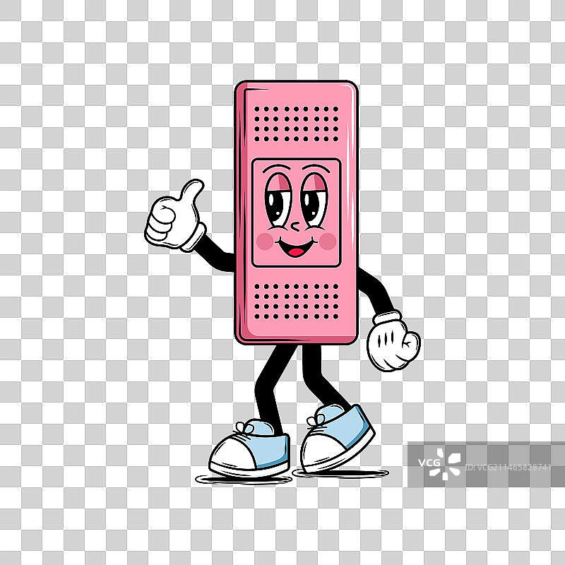 可爱的创可贴卡通形象，面带微笑图片素材