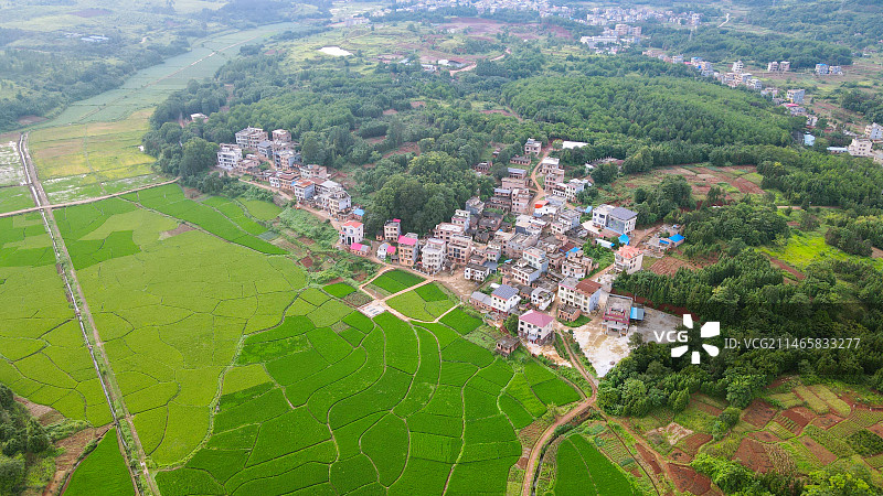 蓝山县柏木村航拍图片素材