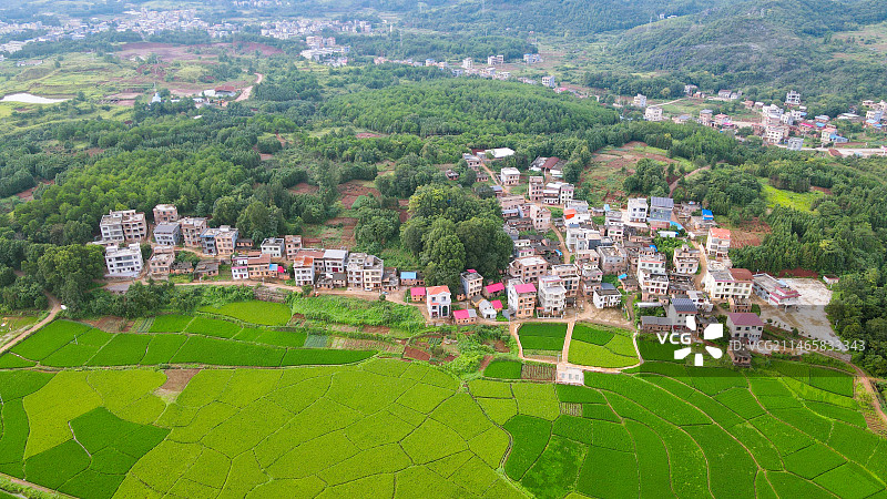 蓝山县柏木村航拍图片素材