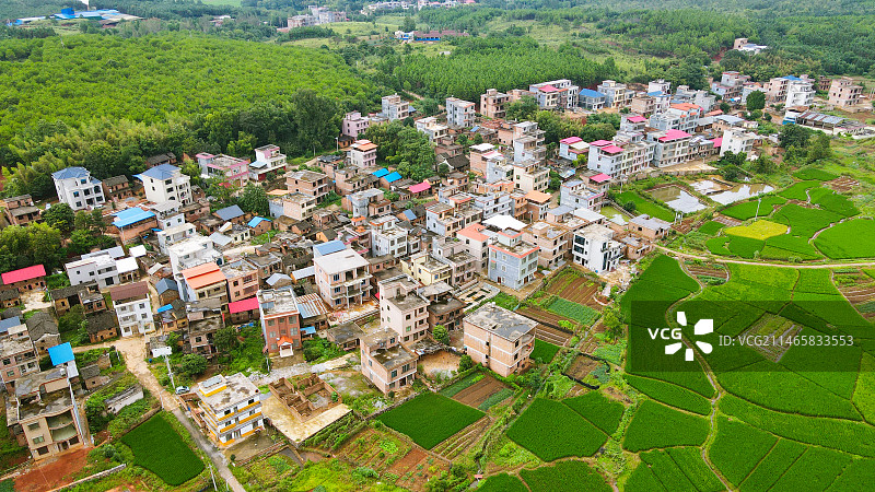 蓝山县山下村航拍图片素材