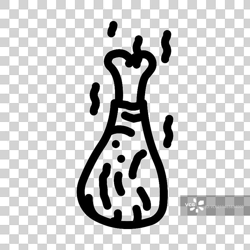 烟熏鸡肉线性图标图片素材