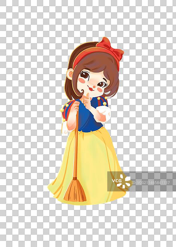 可爱Q版扮成白雪公主的小女孩图片素材