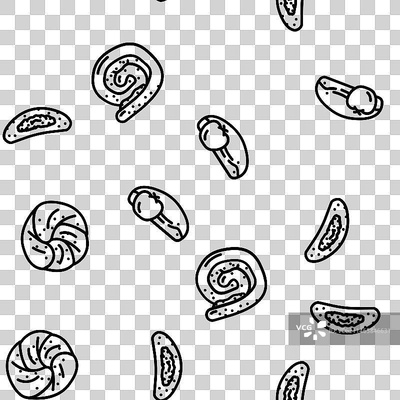 小圆面包汉堡无缝图案图片素材