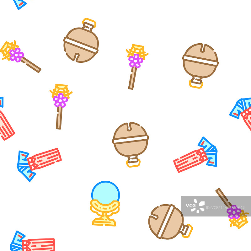 日本神道神社旅行无缝图案图片素材