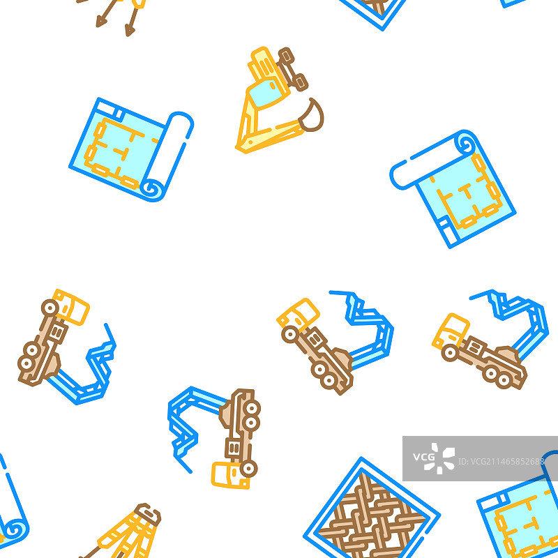 土木工程师建筑无缝图案图片素材