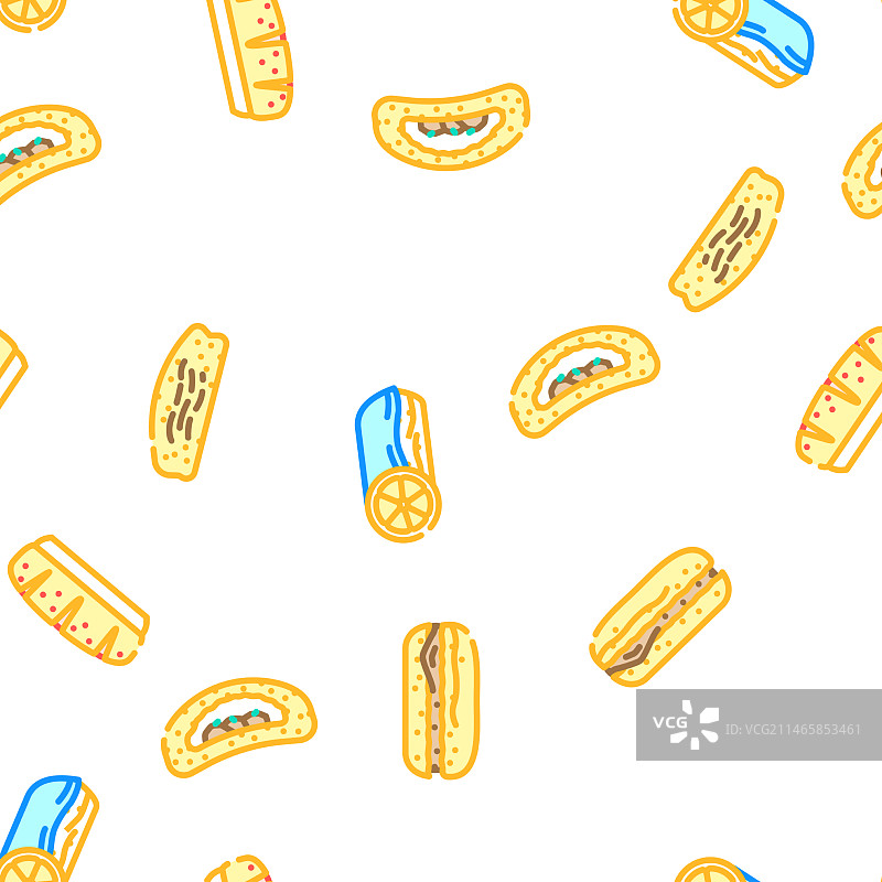 小圆面包汉堡无缝图案图片素材