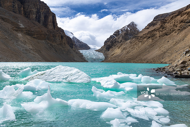 曲登尼玛冰川图片素材