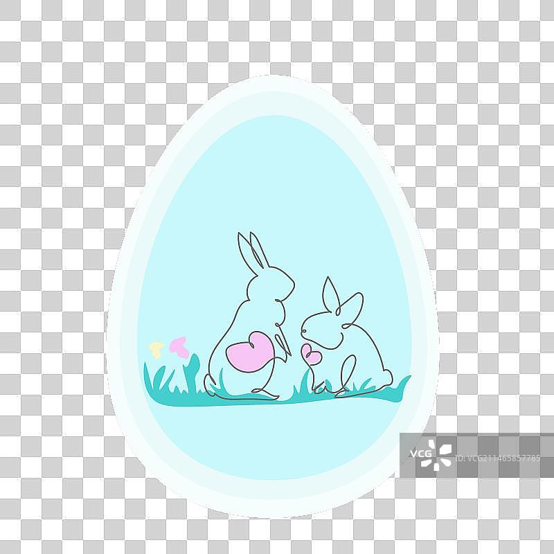 复活节彩蛋和兔子图片素材