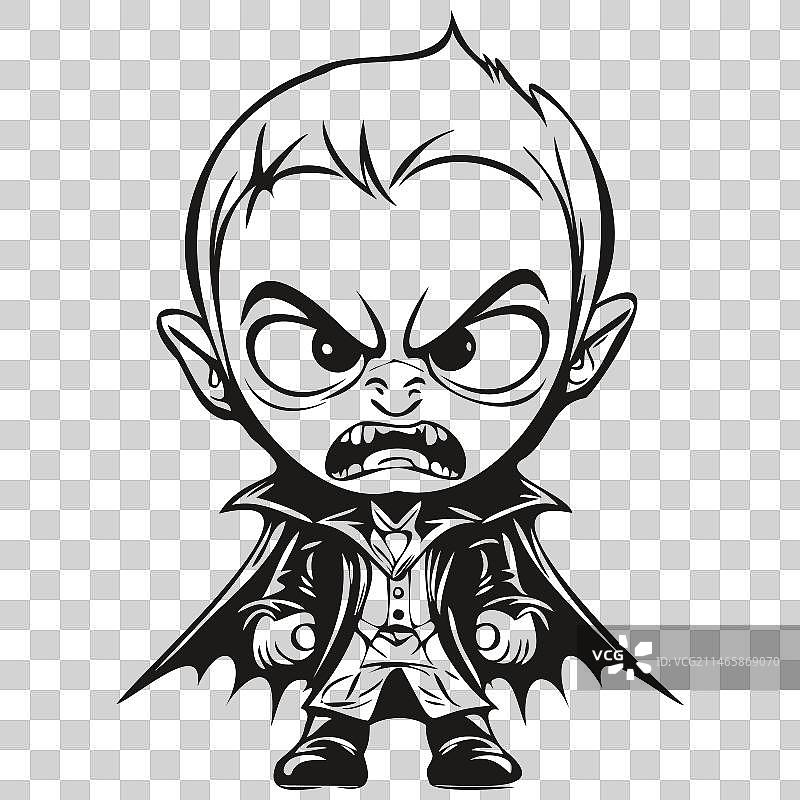 令人难忘的手绘德古拉伯爵现象图片素材