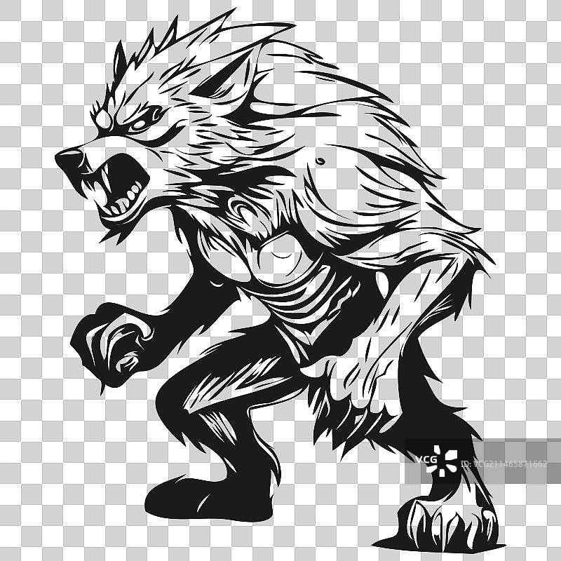 单色狼人活动恐怖图像图片素材