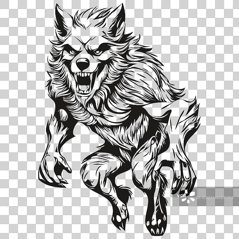 月光下的狼人图片素材