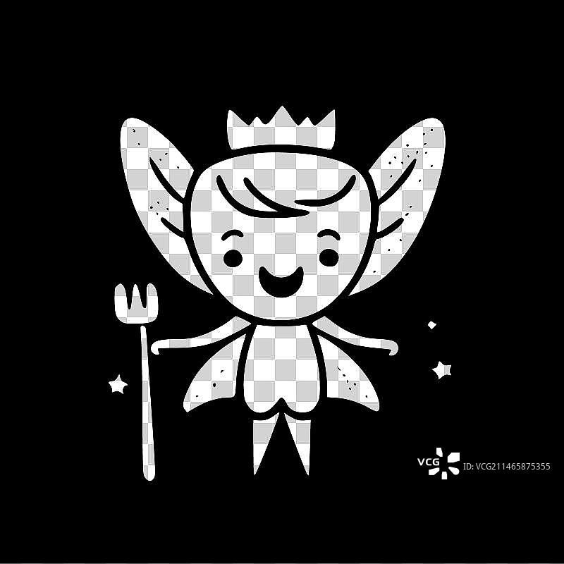 牙仙 - 黑白隔离图标图片素材