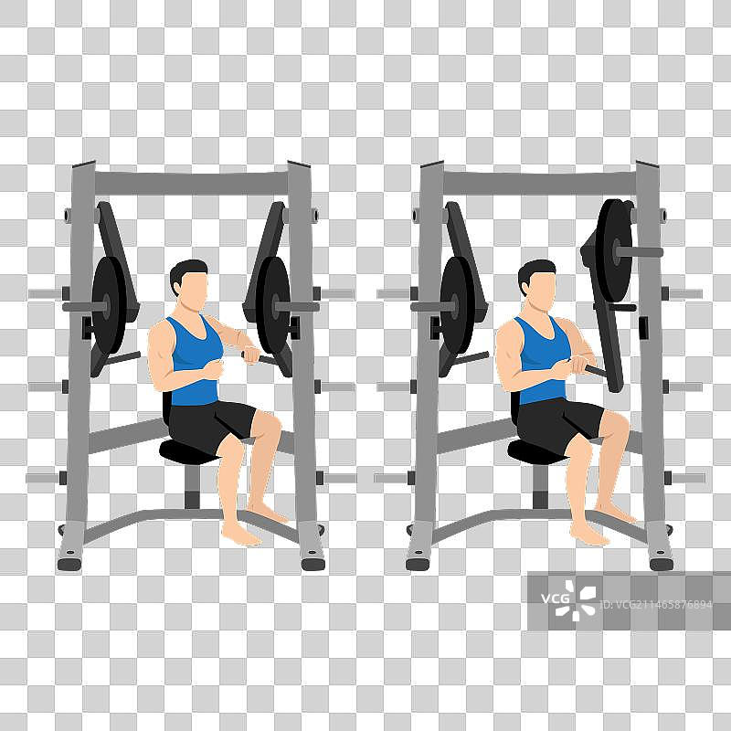 男人单臂哑铃胸肌训练图片素材