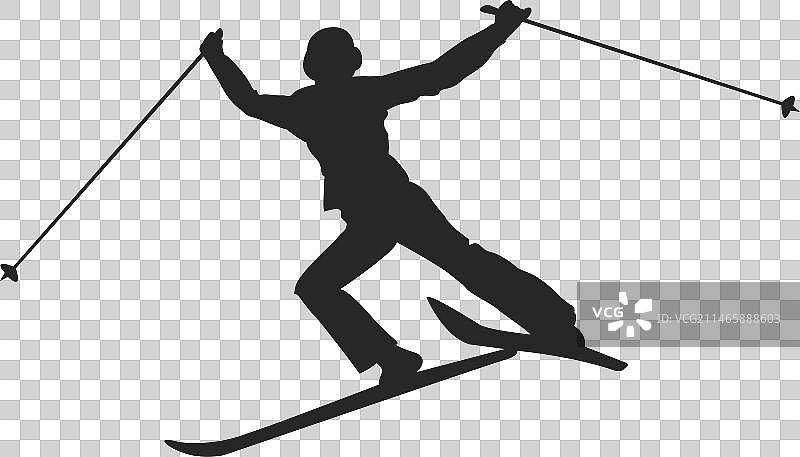 滑雪轮廓图片素材