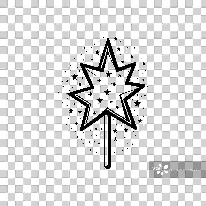 手绘黑色圣诞节风格星形图标标志图片素材