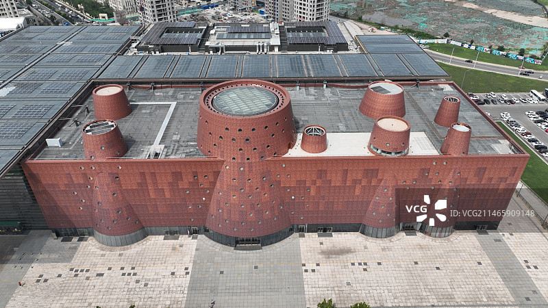 天津滨海文化中心科技馆航拍图片素材