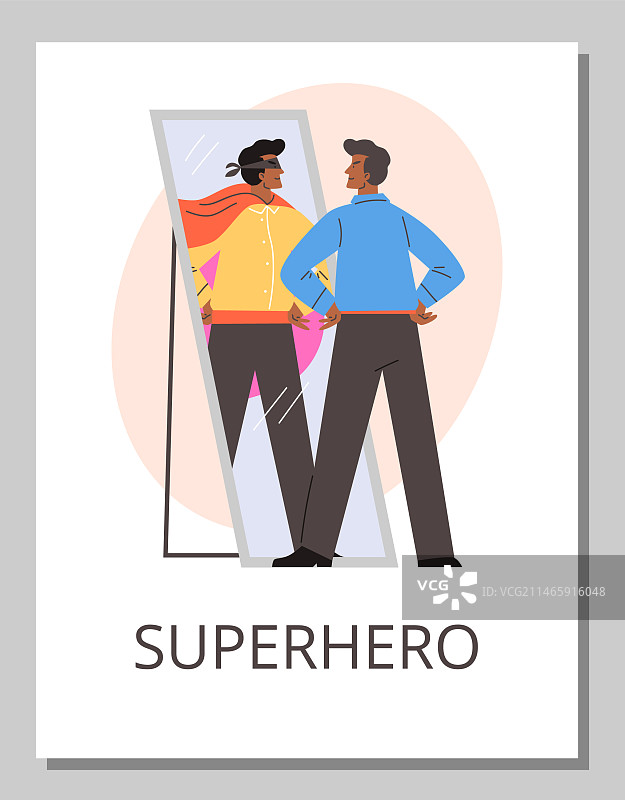 照镜子的年轻黑人男子图片素材