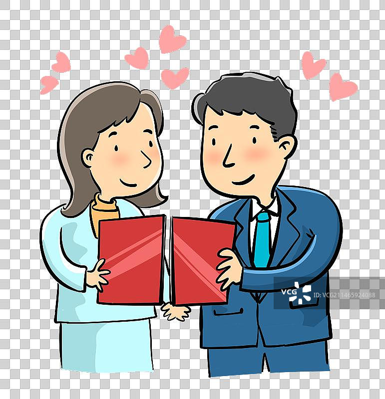 领证的幸福夫妻图片素材